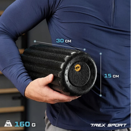 Массажный ролик  Trex Sport TX-030EPR EPP 30 см black - фото №6